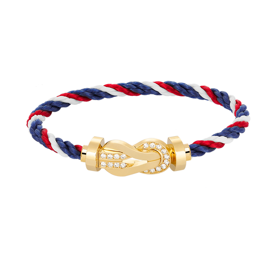 [GALE]CHANCE LARGE 8 FIGURE BUCKLE HALF DIAMOND BRACELET GOLD