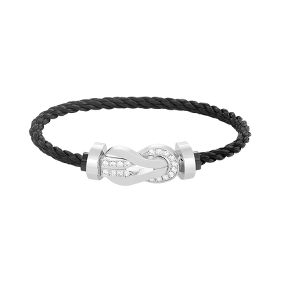 [GALE]CHANCE LARGE 8 FIGURE BUCKLE HALF DIAMOND BRACELET SILVER