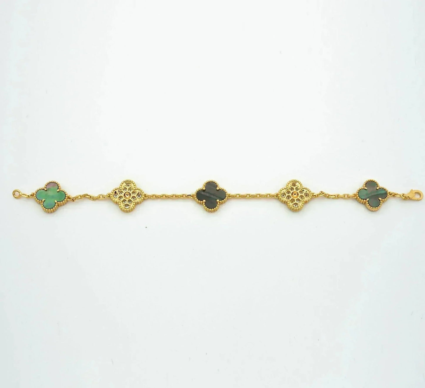 [GALE] CLOVER 5 MOTIF GRAY MOP BRACELET COLLECTION