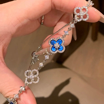 [GALE]CLOVER 5 MOTIF PINK BLUE RED WHITE BRACELET