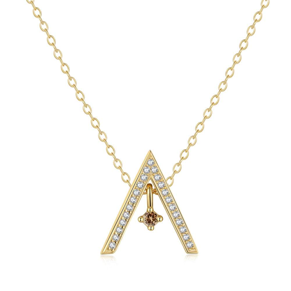 [GALE]Sparkling "A" Shape Necklace