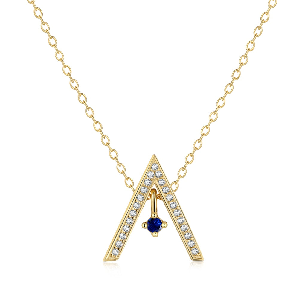 [GALE]Sparkling "A" Shape Necklace