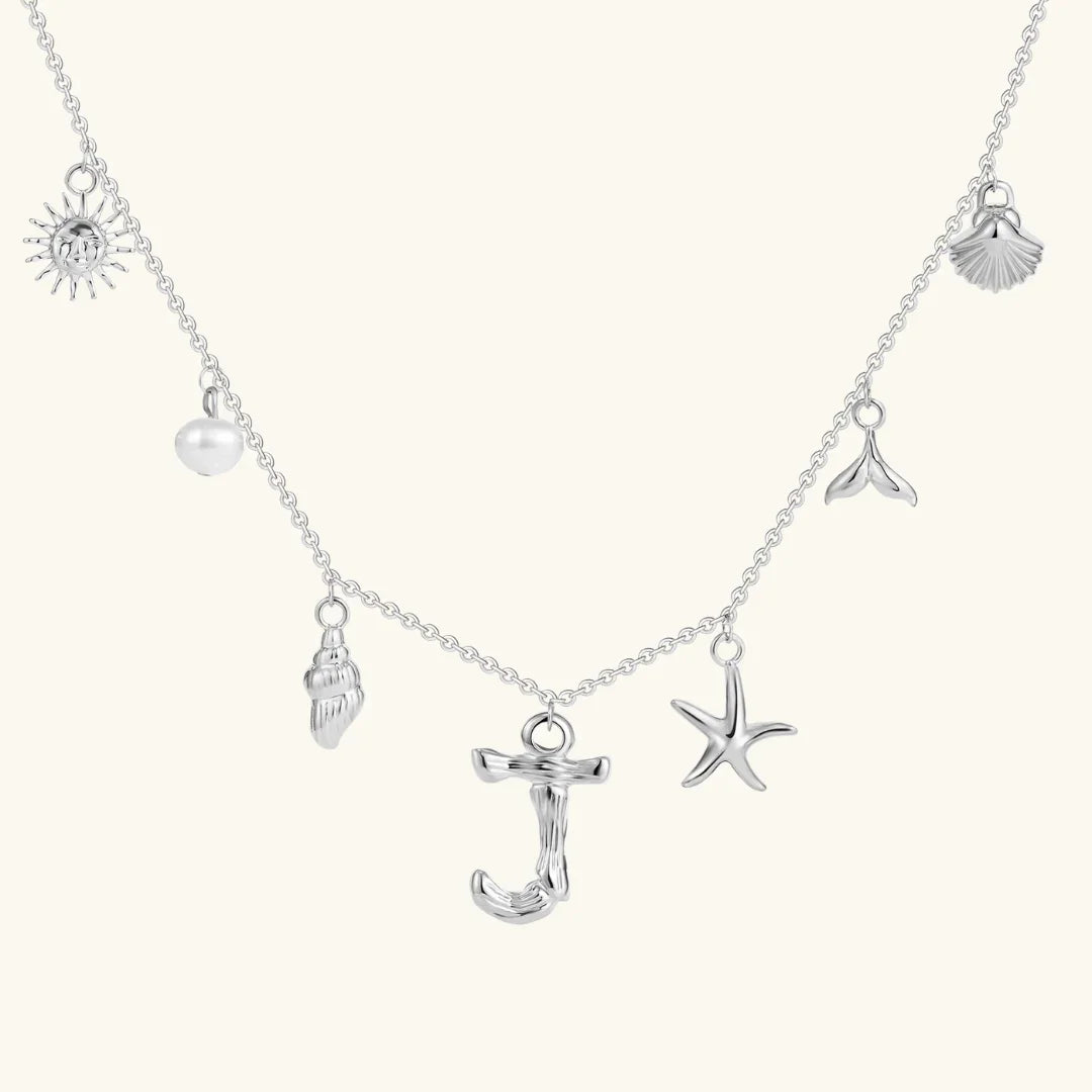 [GALE]Avaria Ocean Initial Necklace