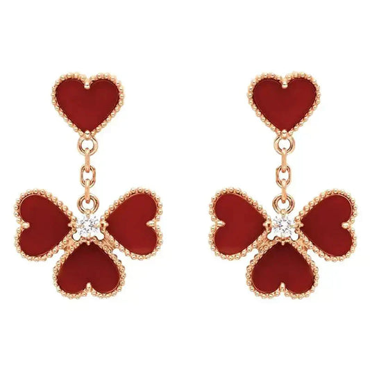 [GALE]SWEET CLOVER CARNELIAN EARRINGS
