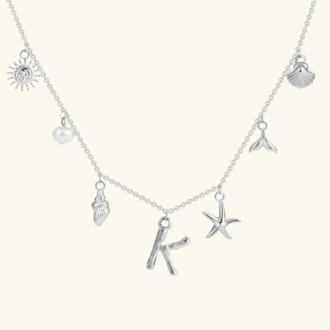 [GALE]Avaria Ocean Initial Necklace