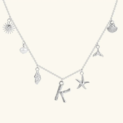 [GALE]Avaria Ocean Initial Necklace