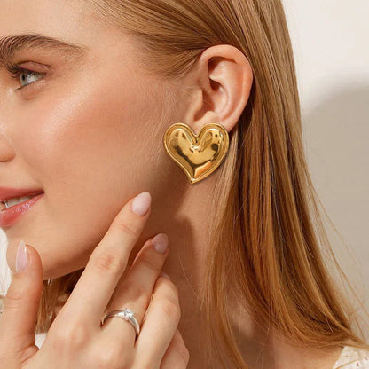 [GALE]Liora Gold Heart Earrings