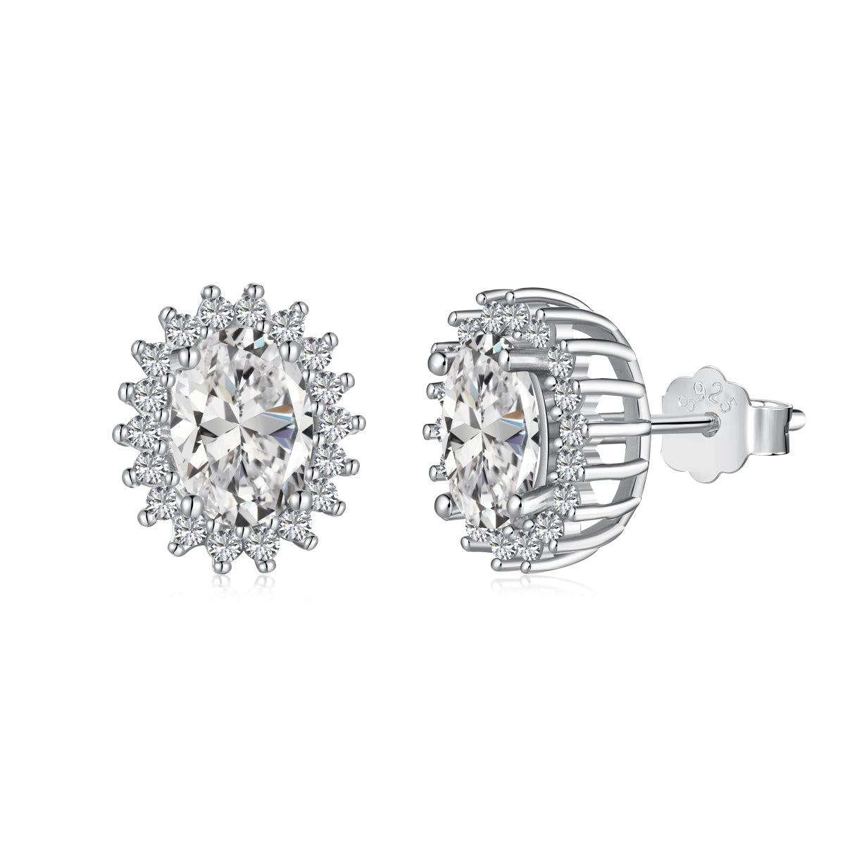 [GALE]Delicate Radiant Oval Cut Daily Earrings