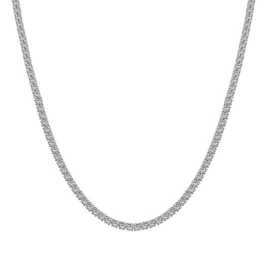 [GALE]Delicate Round Shape Tennis Necklace