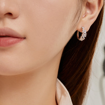 [GALE]Dazzling Colorful Emerald Cut Daily Earrings