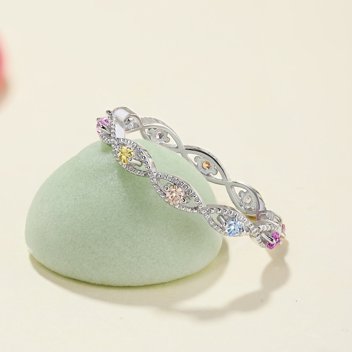 [GALE]Elegant Energetic Round Cut Daily Ring