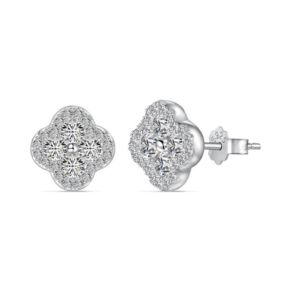 [GALE]Four-Leaf Clover Flower Shaped Earrings