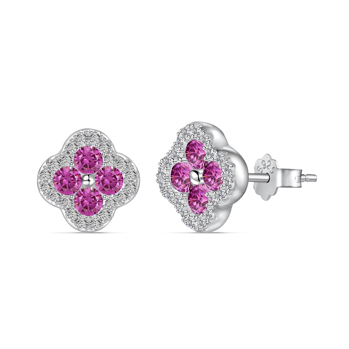 [GALE]Four-Leaf Clover Flower Shaped Earrings