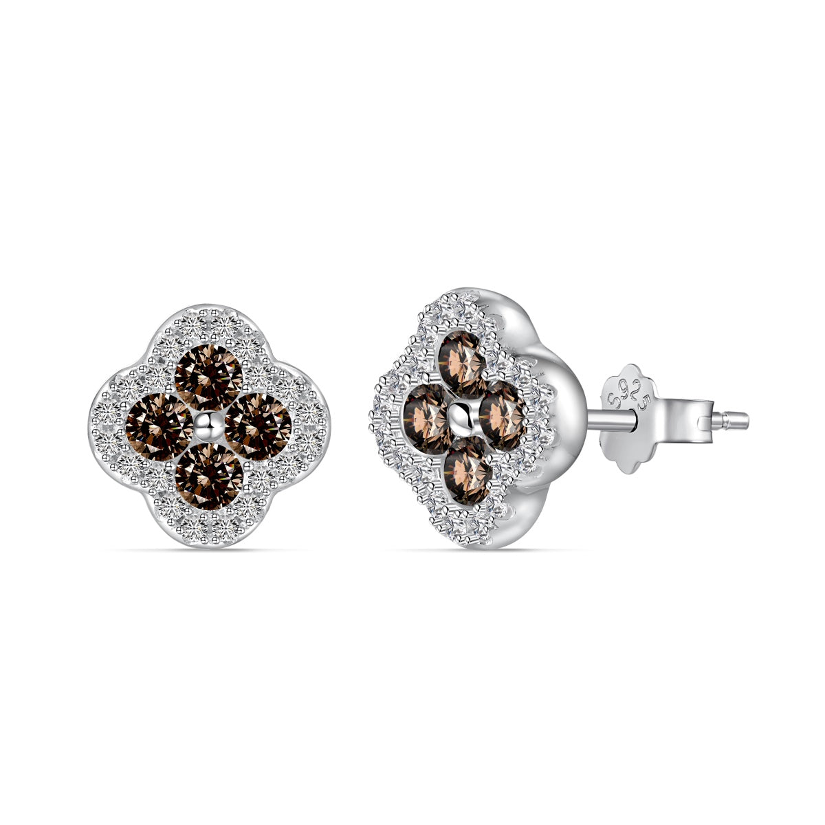 [GALE]Four-Leaf Clover Flower Shaped Earrings