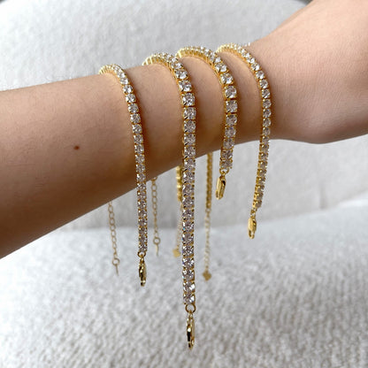 [GALE]Sparkling Radiant Princess Cut Tennis Bracelet