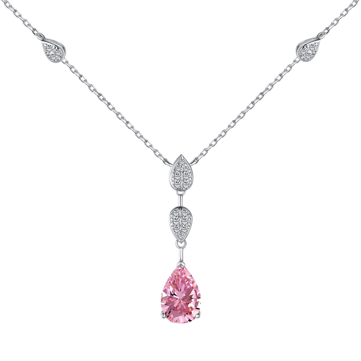 [GALE]Dazzling Pear Cut Necklace