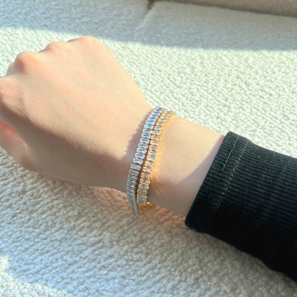 [GALE]Exquisite Emerald Cut Daily Bracelet