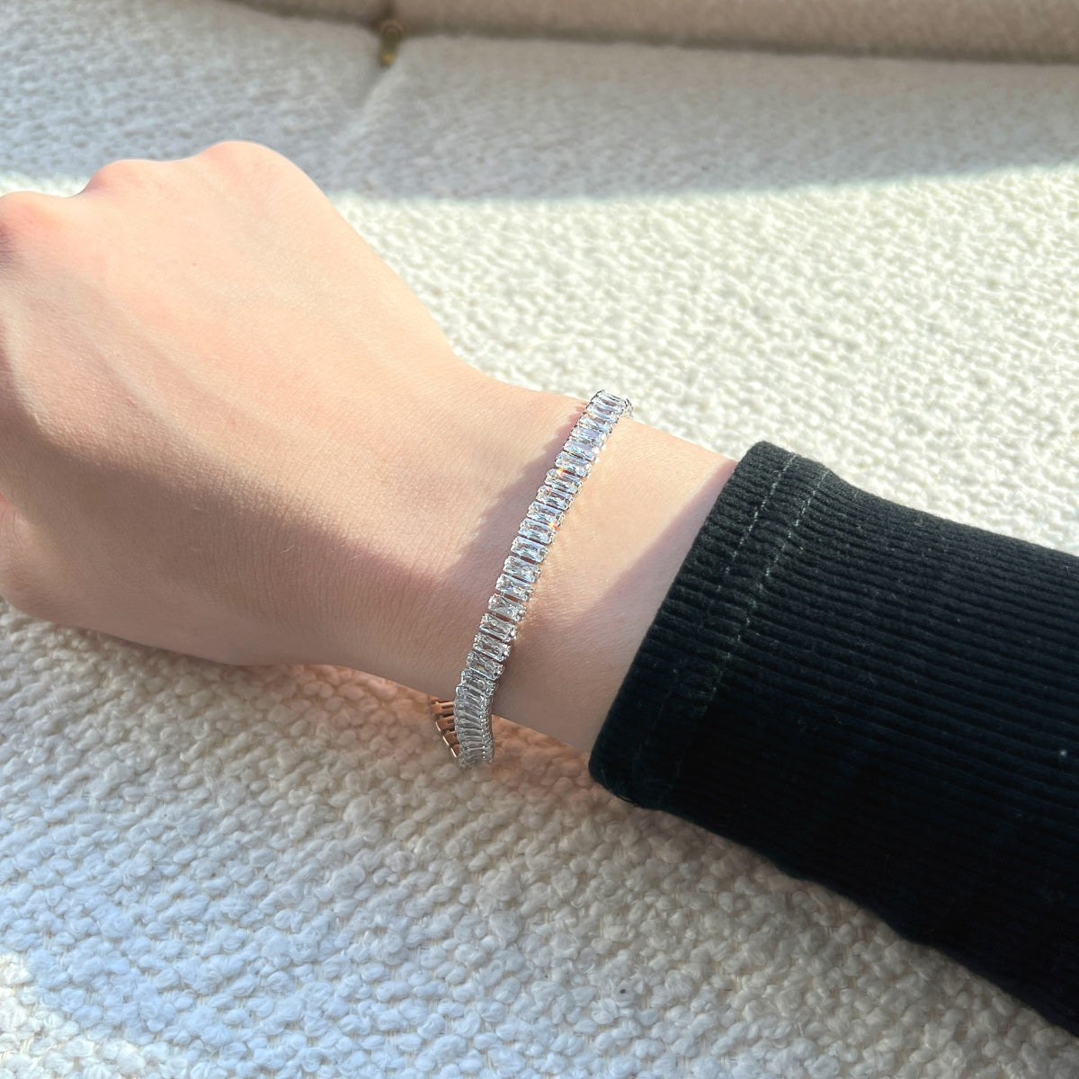 [GALE]Exquisite Emerald Cut Daily Bracelet