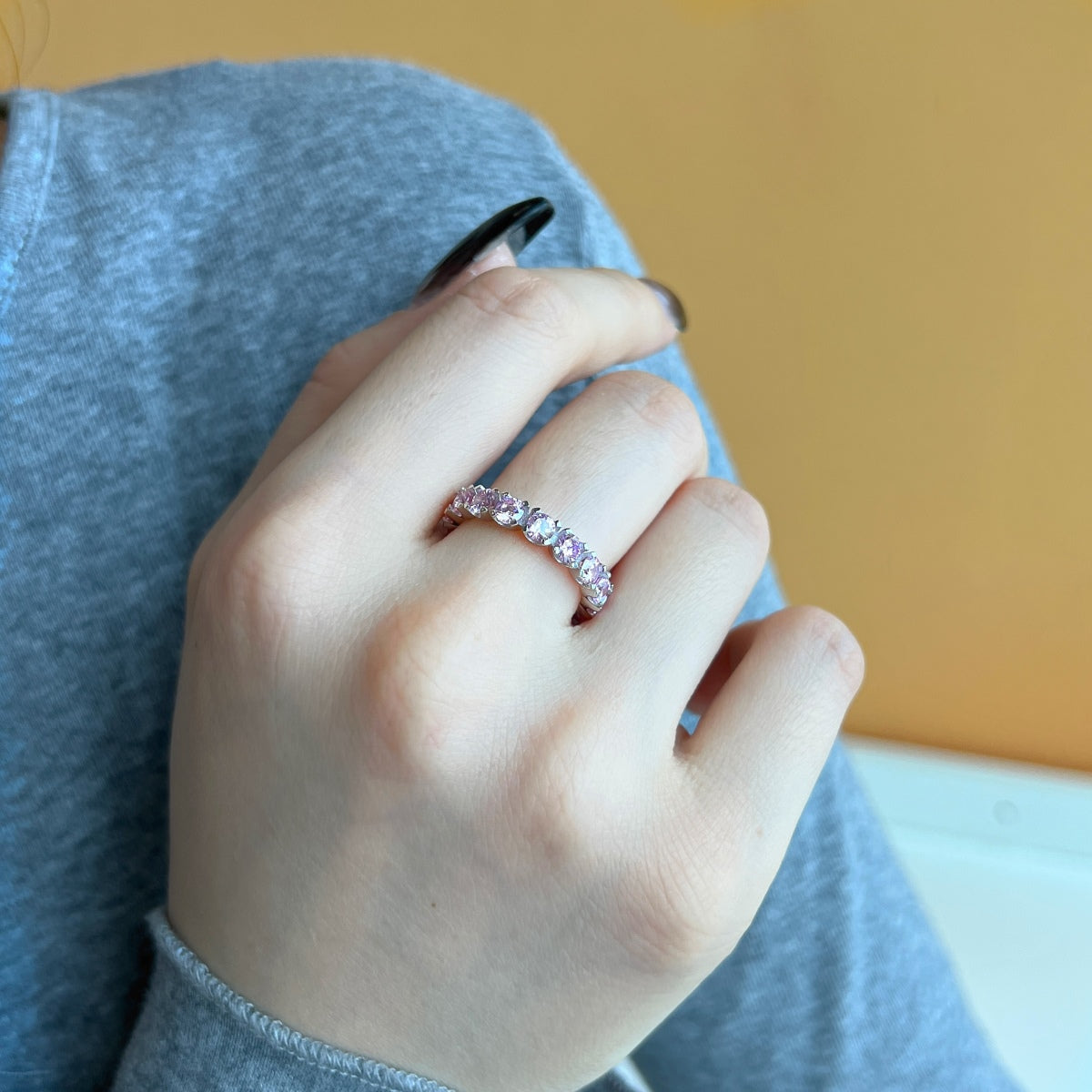 [GALE]Eternity Round Cut Tennis Ring
