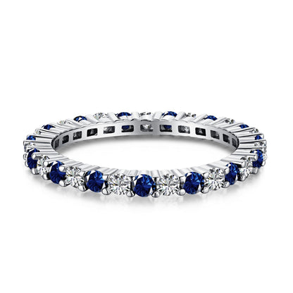 [GALE]Exquisite Colorful Round Cut Tennis Ring