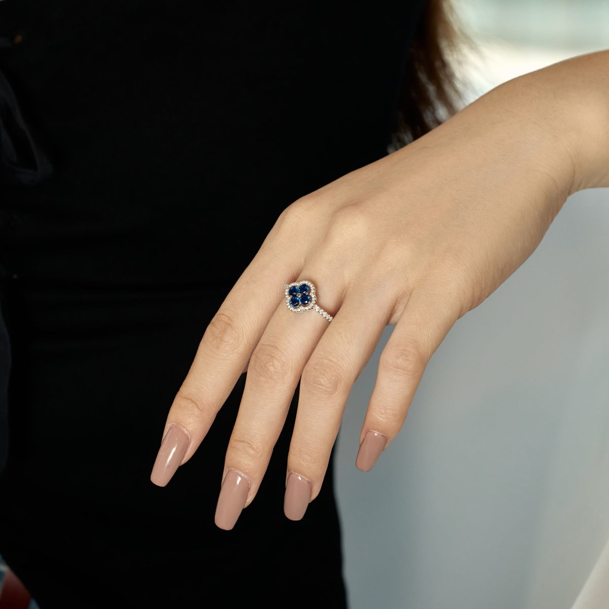 [GALE]Four Leaf Clover Flower Design Ring