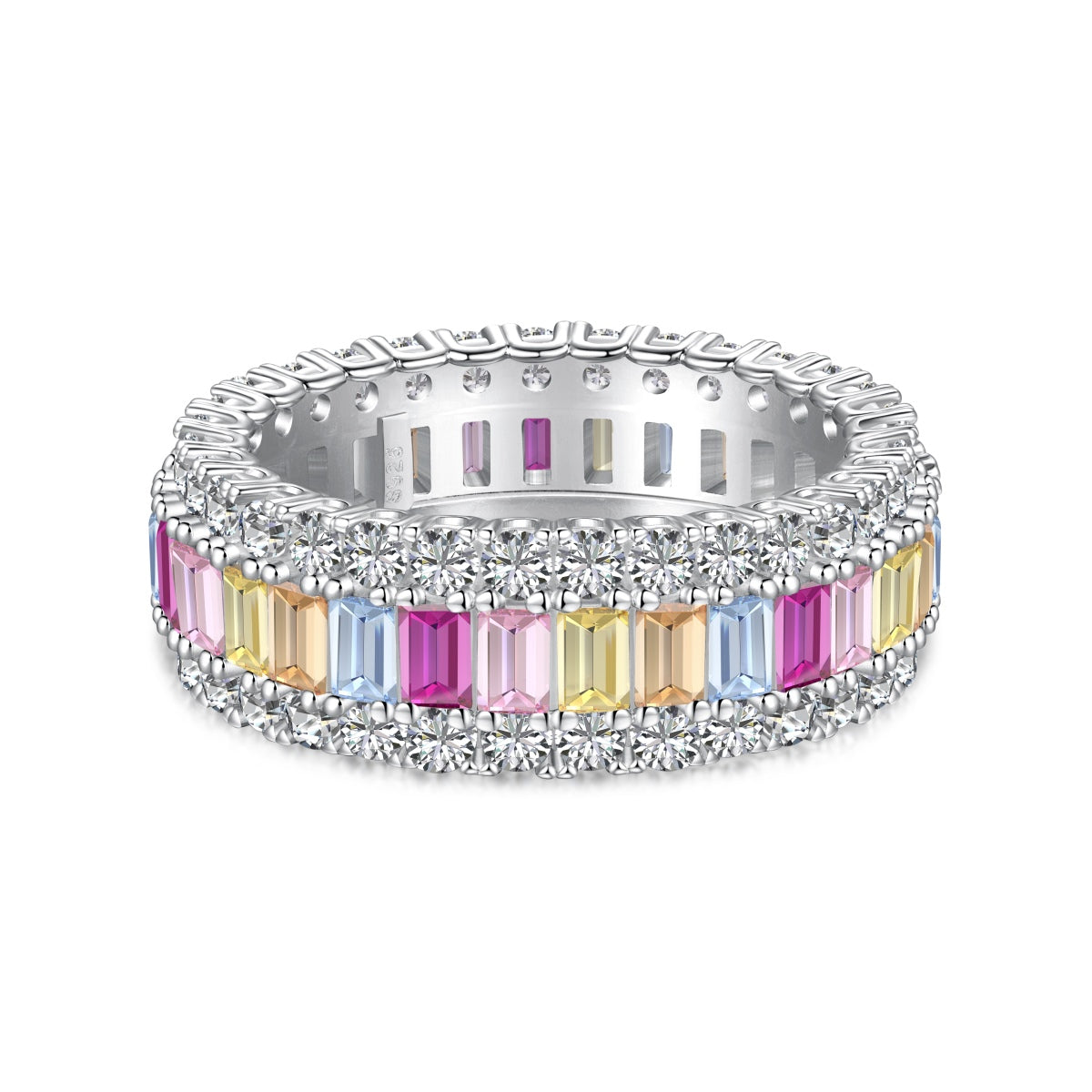 [GALE]Dainty Colorful Radiant Cut Daily Ring