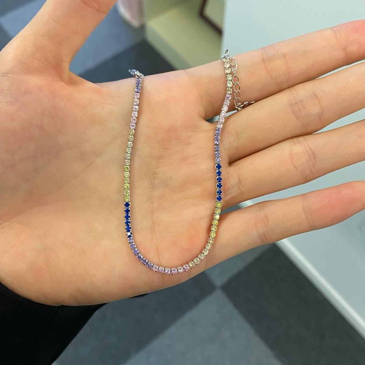 [GALE]Radiant Shinning Princess Cut Tennis Bracelet