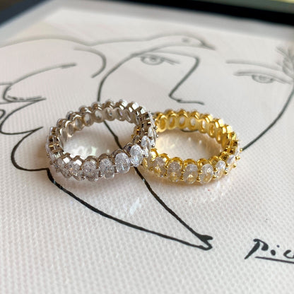 [GALE]Ornate Oval Cut Tennis Ring
