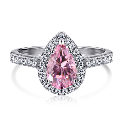 [GALE]1.0 Carat Luxurious Resplendent Water Drop Shape Wedding Ring