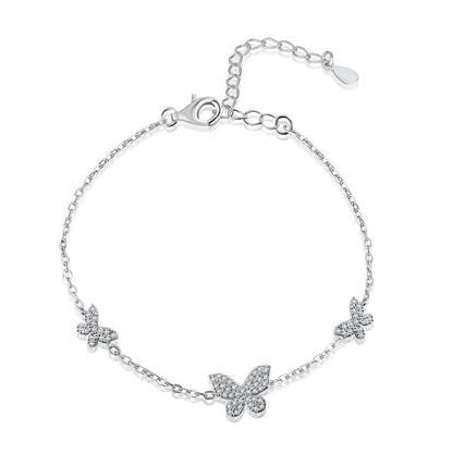 [GALE]Delicate Butterfly Pendant Bracelet