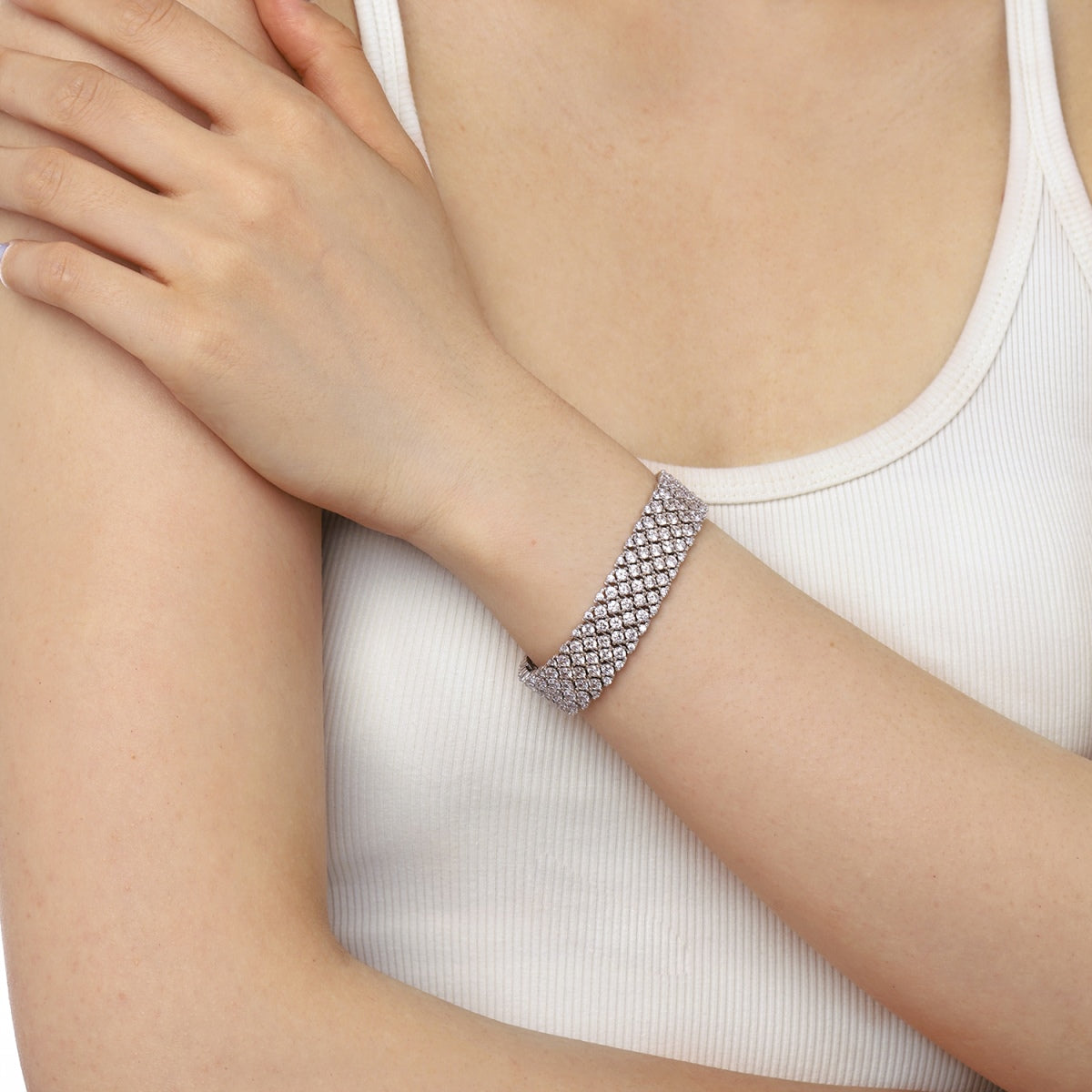 [GALE]Ornate Elegant Round Cut Party Bracelet
