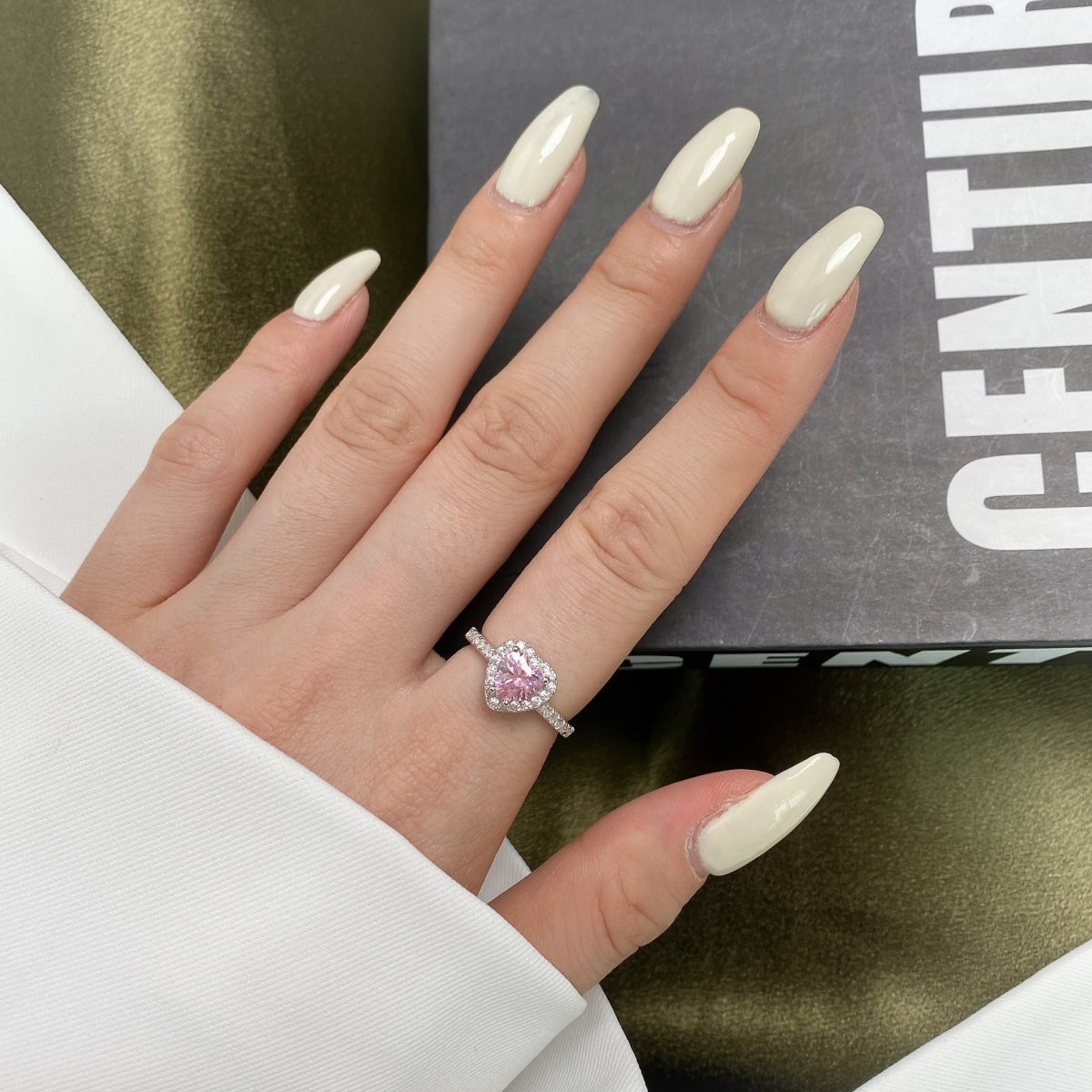[GALE]Eternity Splashy Romantic Heart Shape Lover Ring
