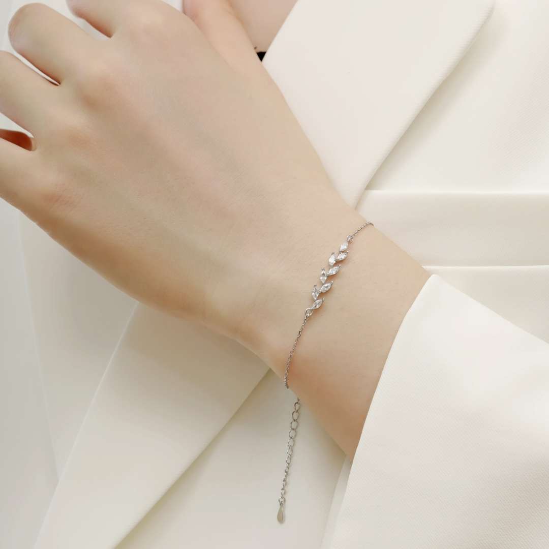 [GALE]Elegant Wheat Leaves Shape Bracelet