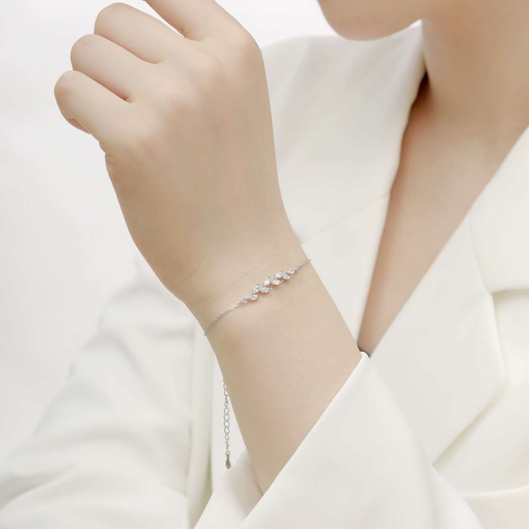 [GALE]Elegant Wheat Leaves Shape Bracelet
