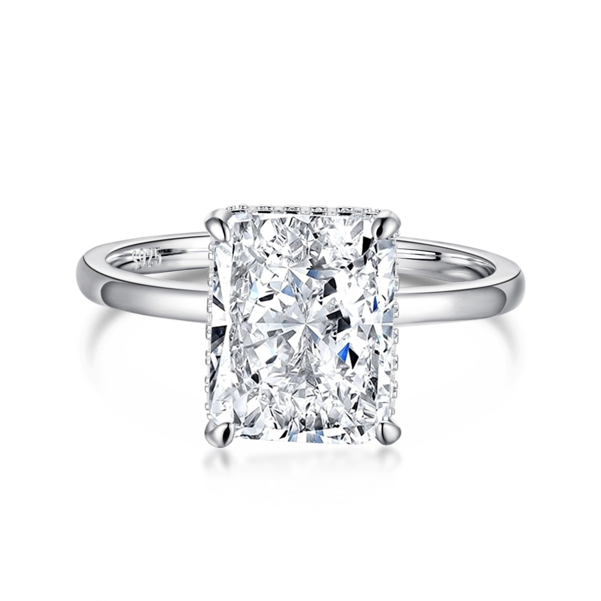 [GALE]4.0 Carat Ornate Enchanting Radiand Cut Banquet Ring