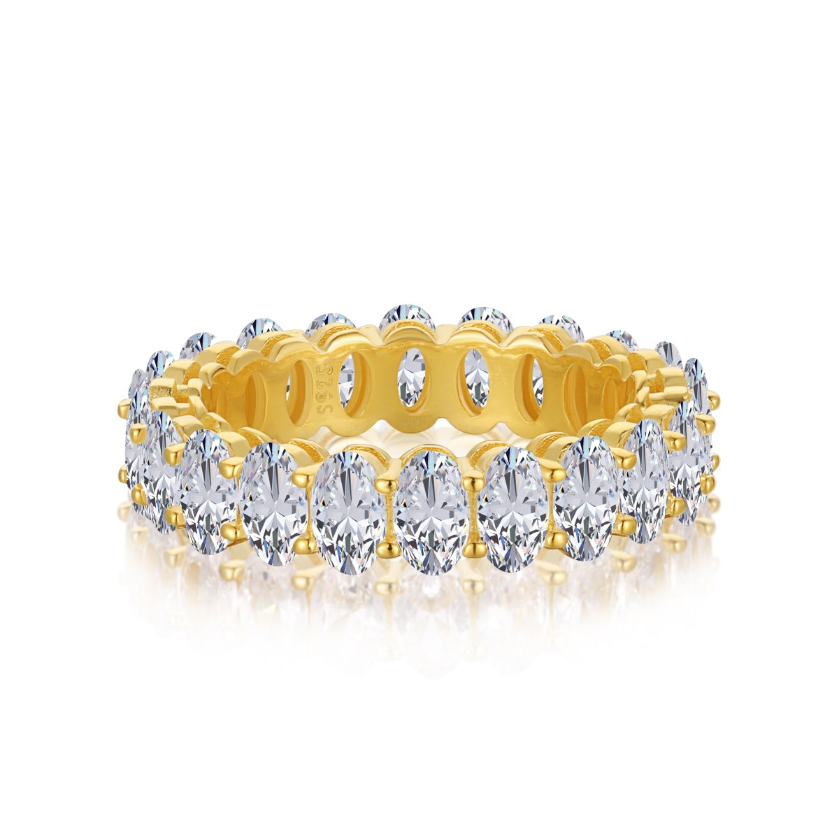 [GALE]Ornate Oval Cut Tennis Ring