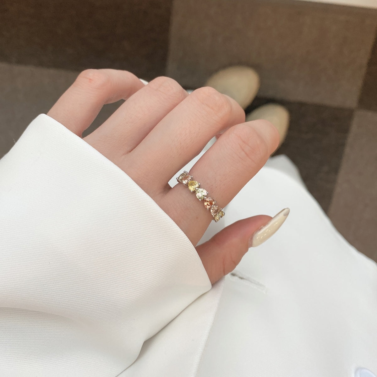 [GALE]0.25 Carat Radiant Romance Heart Cut Lover Ring