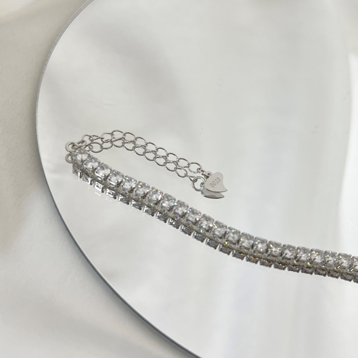 [GALE]Sparkling Round Cut Daily Bracelet