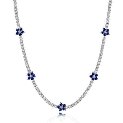 [GALE]Luxurious Colorful Flower Tennis Necklace