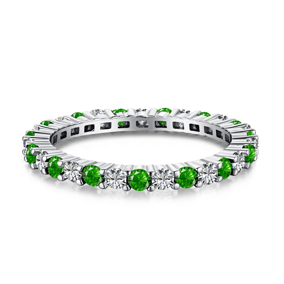 [GALE]Exquisite Colorful Round Cut Tennis Ring