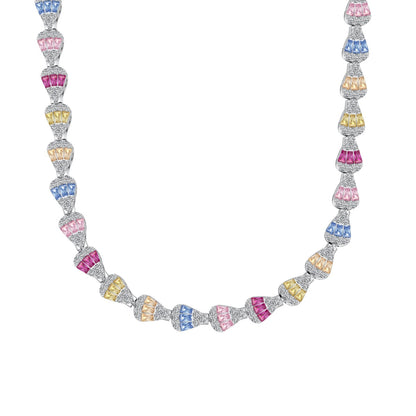 [GALE]Radiant Colorful Rainbow Necklace