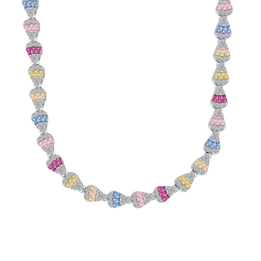 [GALE]Radiant Colorful Rainbow Necklace