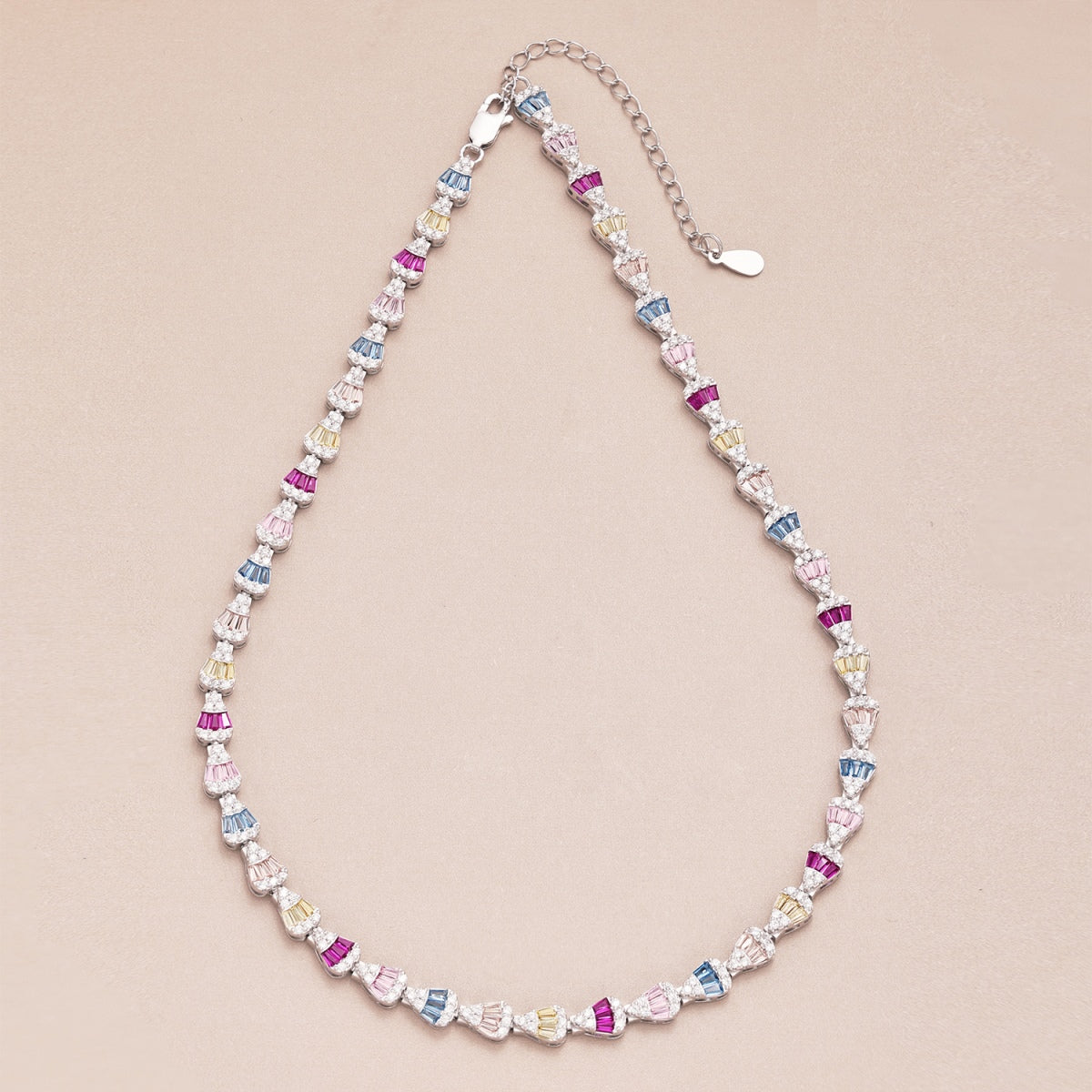 [GALE]Radiant Colorful Rainbow Necklace