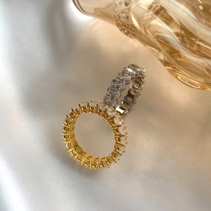 [GALE]Ornate Oval Cut Tennis Ring