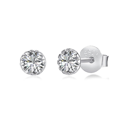 [GALE]Sparkling Colorful Round Shape Earrings