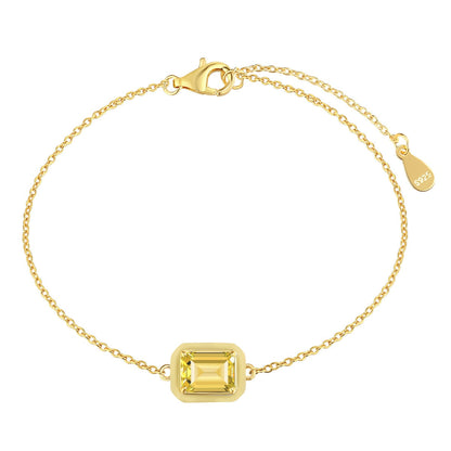 [GALE]2.0 Carat Sparkling Colorful Emerald Cut Daily Bracelet