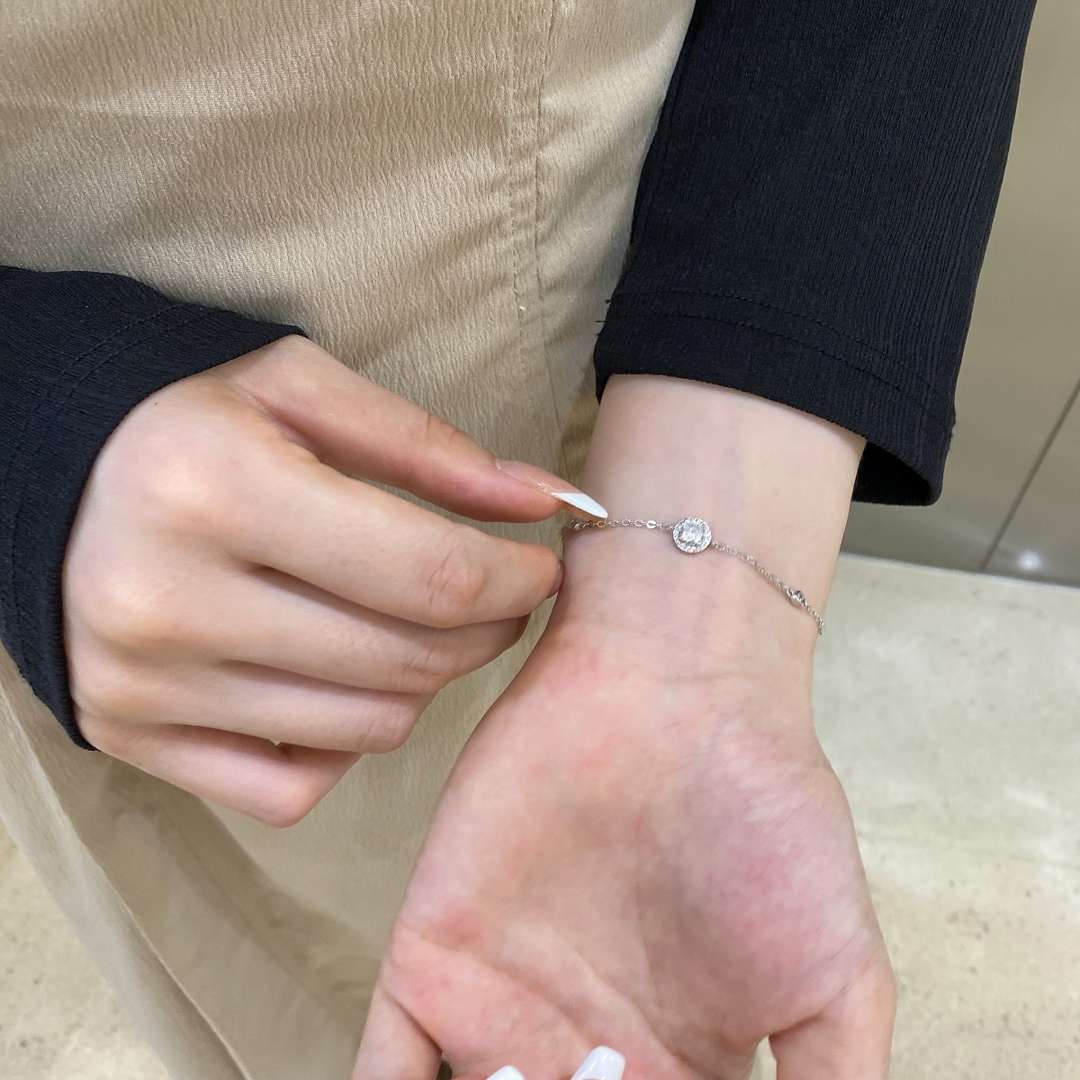 [GALE]Dazzling Round Cut Shape Bracelet