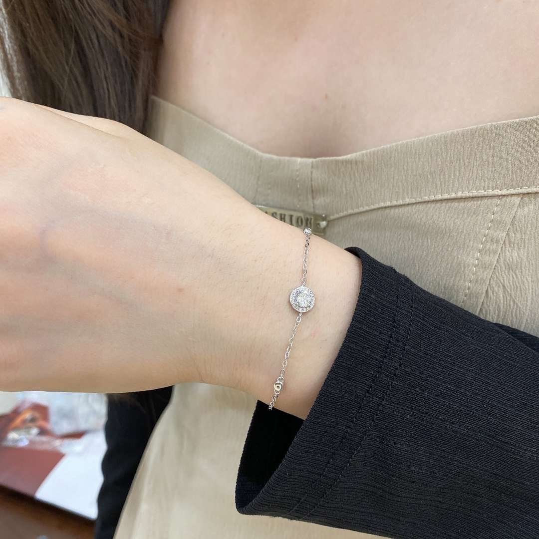 [GALE]Dazzling Round Cut Shape Bracelet