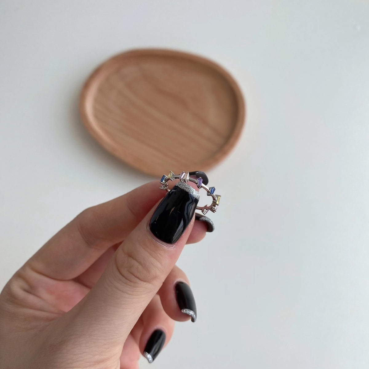 [GALE]Unique Trapezoid Cut Daily Ring