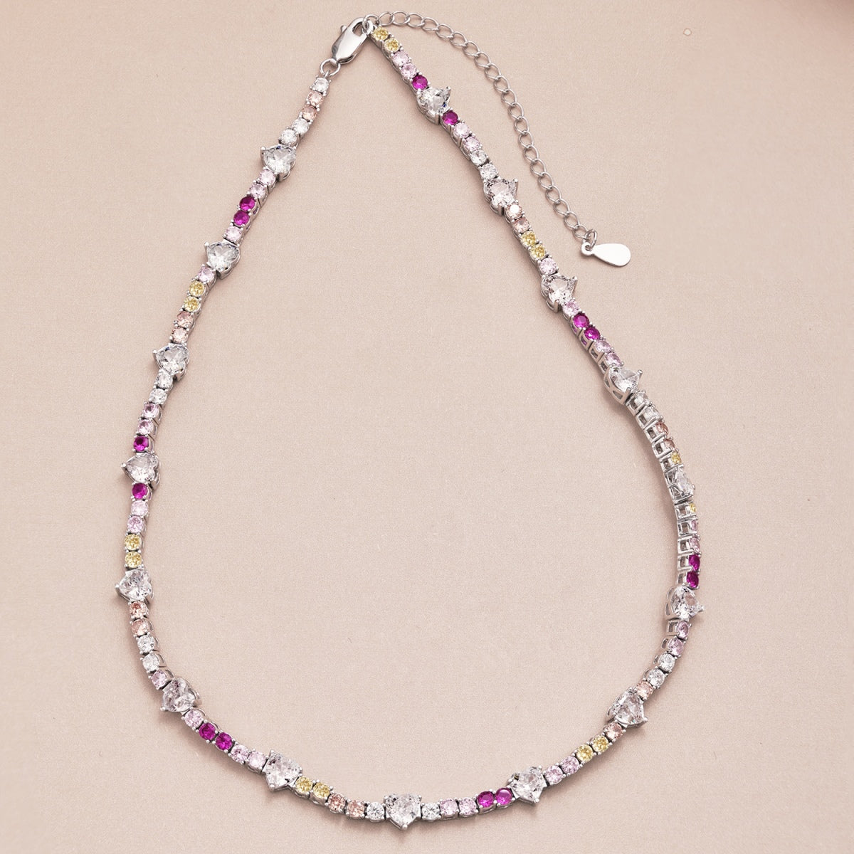 [GALE]Delicate Colorful Rainbow Tennis Chain